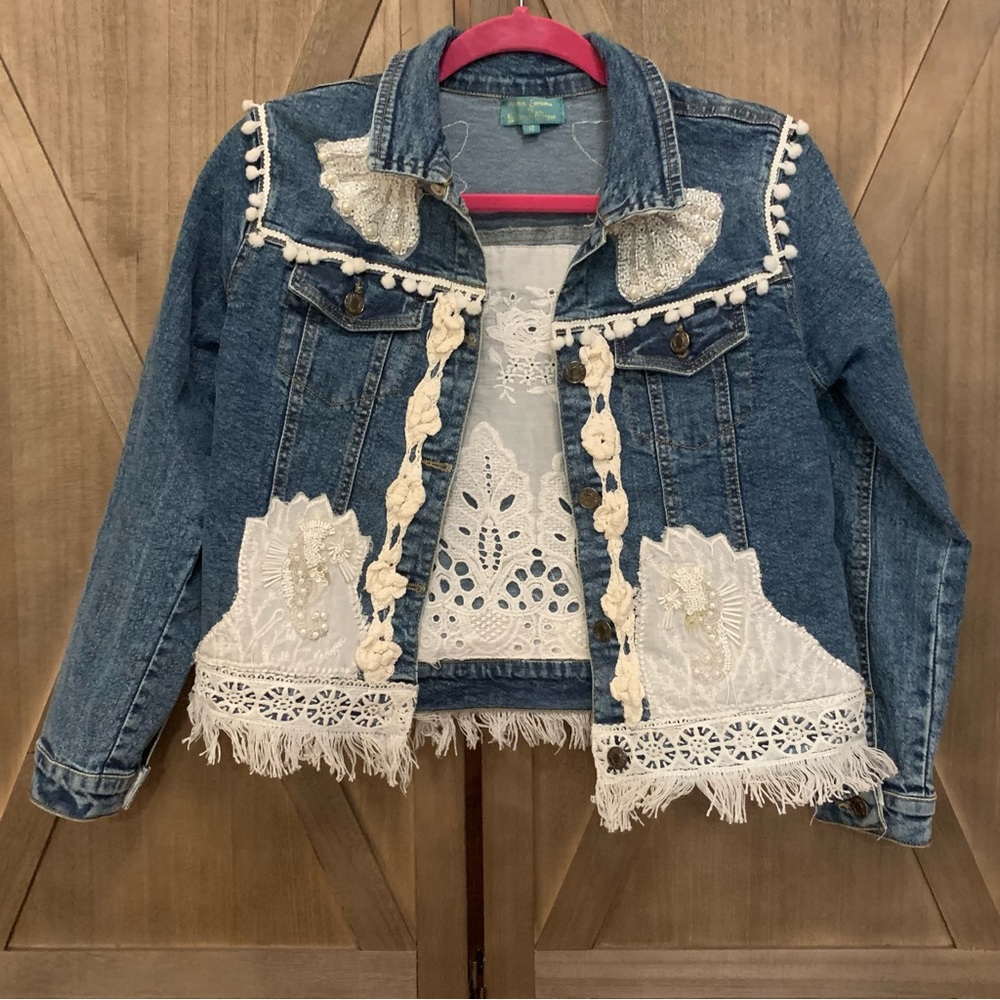 Girls Denim coat from Italy size 12 Antica Santoria by Giacomo Cirque